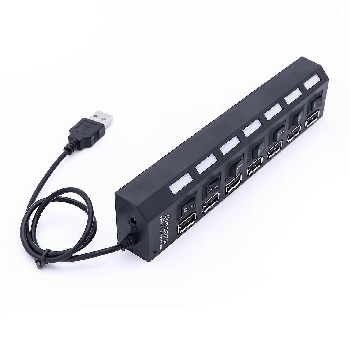 Multi Usb Port USB Data Transfer Hub for PC Desktop with Individual Switch Control and Power Status Indicator 1Pcs