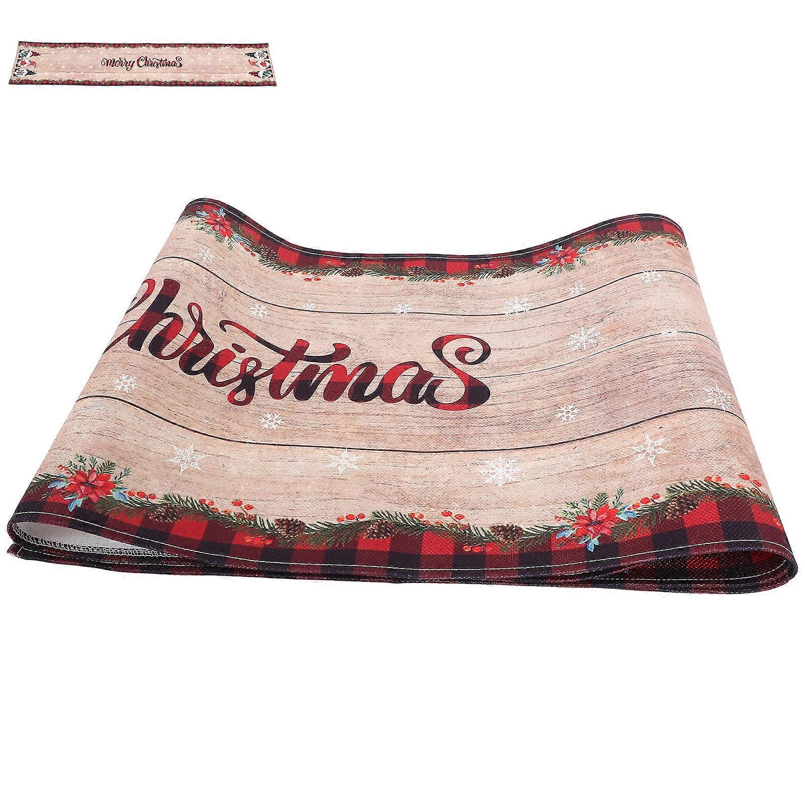 Christmas Table Runner Cotton Linen for Decor Christmas Kitchen Table Runner