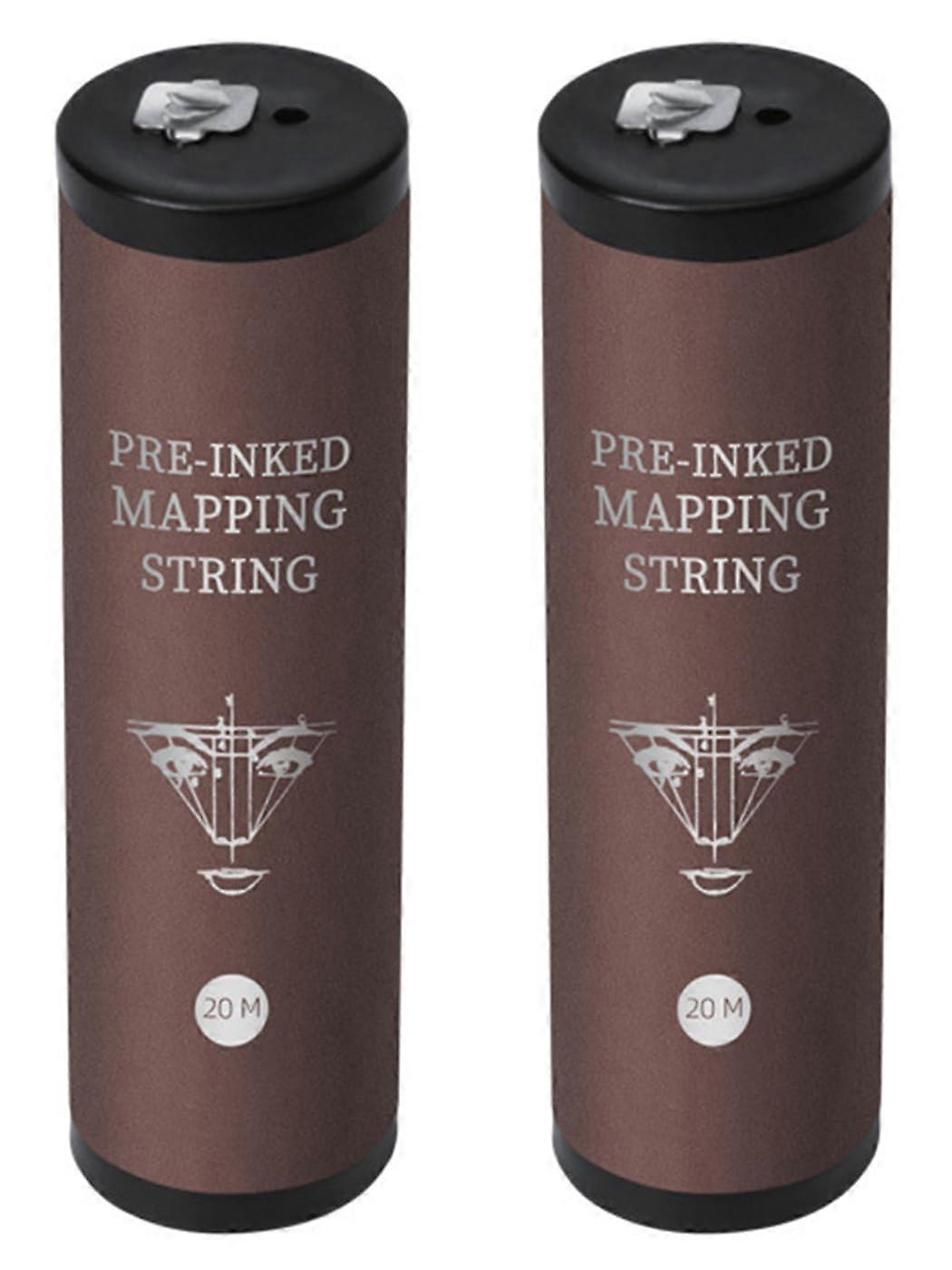 PreInked Eyebrow Mapping String with BuiltIn Cutter for Microblading PMU, Brown Ink 20M 2Pack