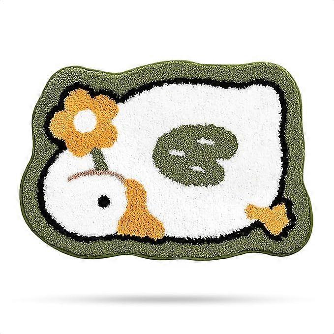 Cute bath mat with a little duck pattern, ultra soft and absorbent