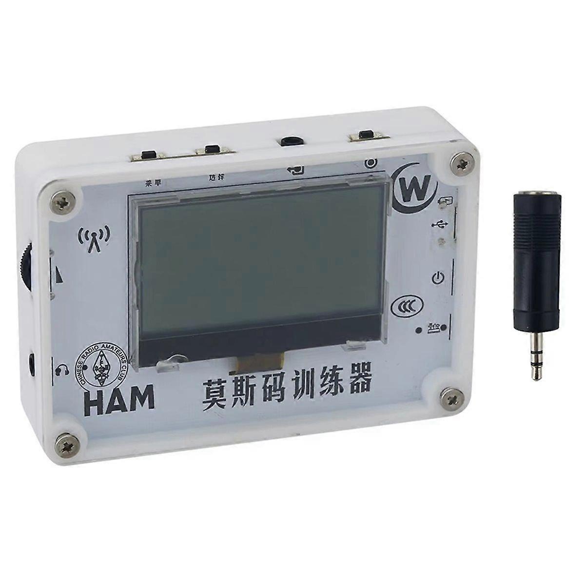 Portable Mini Morse Code Trainer Automatic CW Key with 2.3-Inch LCD Screen Support Chinese/English