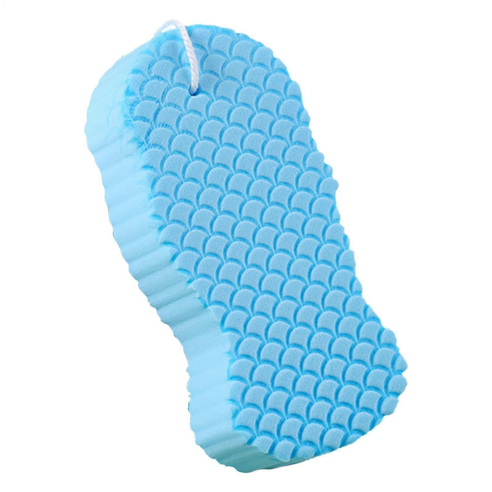 Exfoliating Bath Sponge and Ultra Soft Body Scrubber with 3D Texture for Deep Cleansing Blue