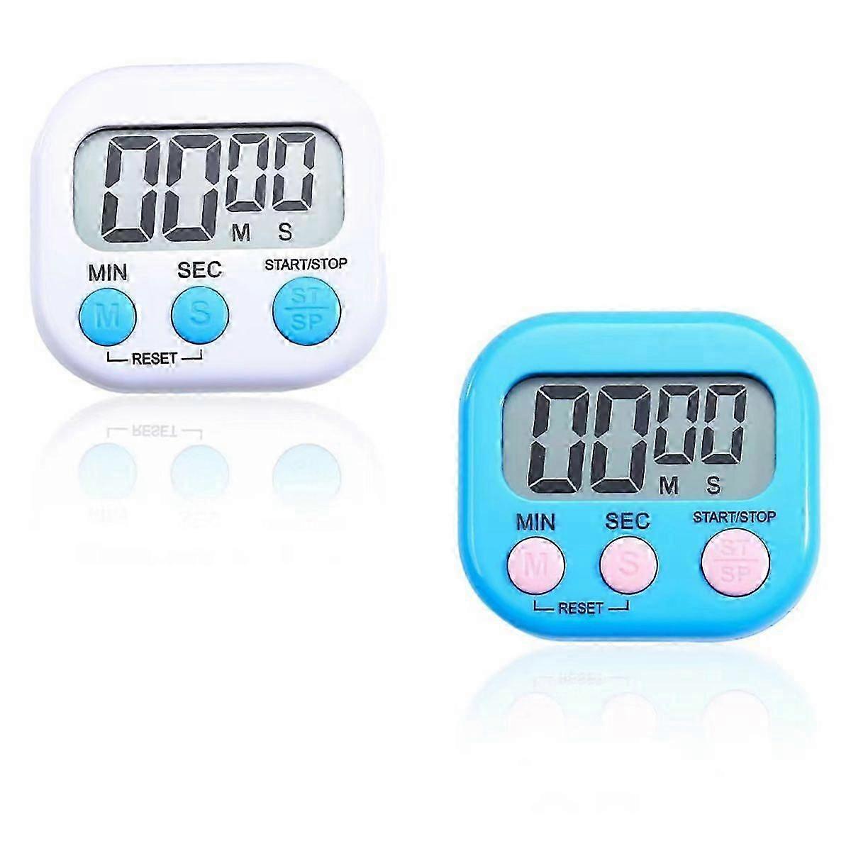 Kitchen Timer with Batteries, Magnetic Digital Timer, Loud Alarm for Cooking Kitchen Timer Set of 2, Visual Timer Back Stand