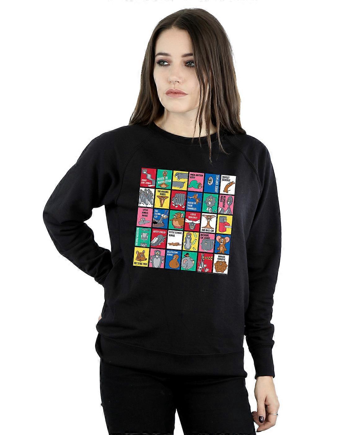 Tom And Jerry Women's Grid Squares Sweatshirt