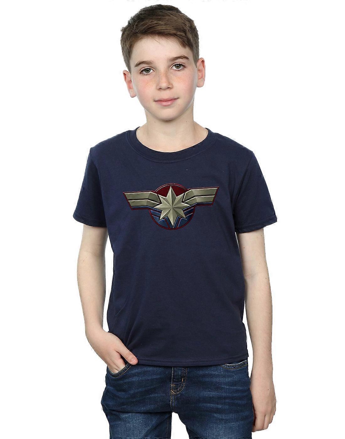 Marvel gutter Captain Marvel brystet Emblem t-skjorte