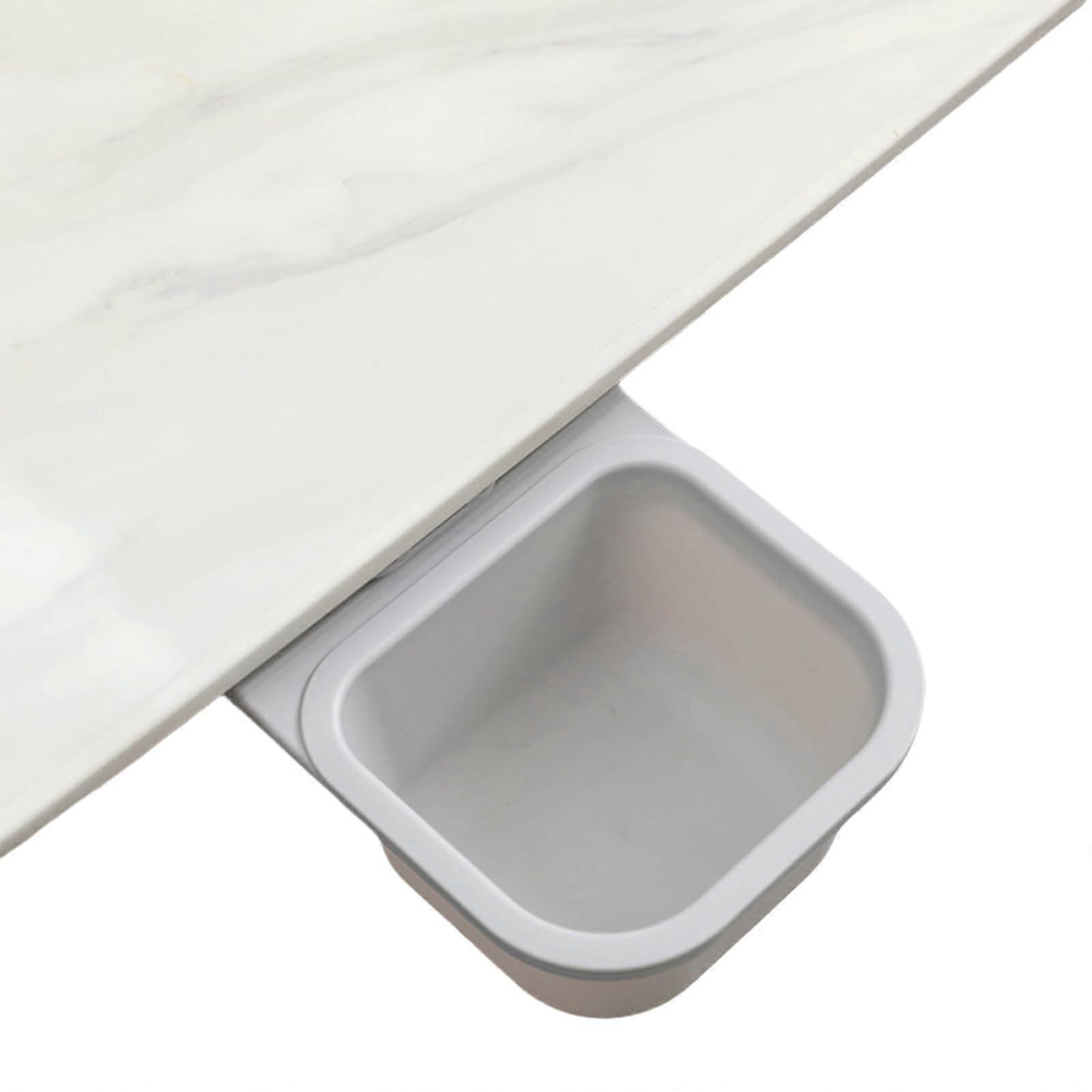 Desktop Trash Can with Rotating Lid, OdorProof Design for Kitchen Counter or Office Desk