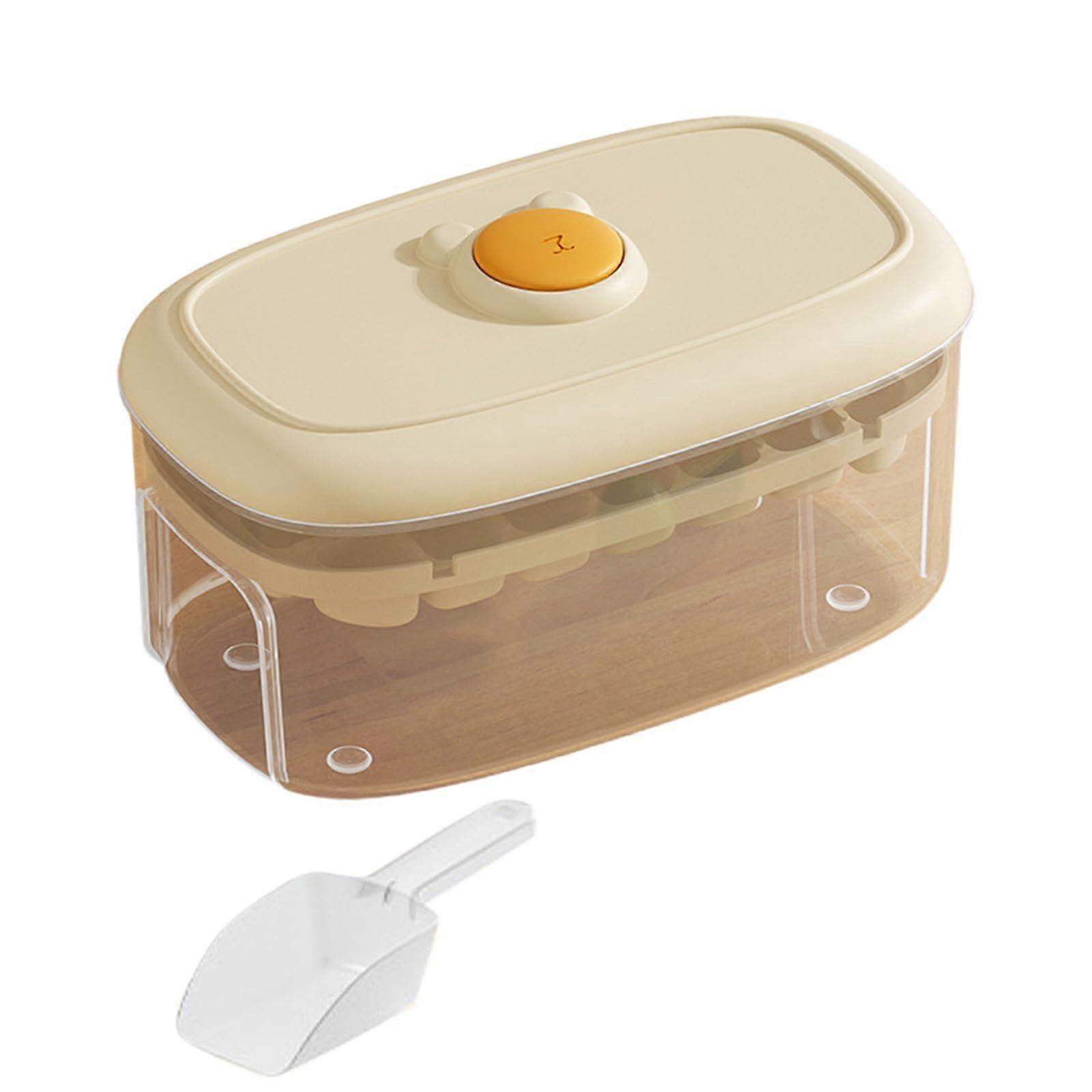 Silicone Ice Cube Maker with Lid, Easy Demold, Large Capacity Stackable Tray for Cocktails and Coffee