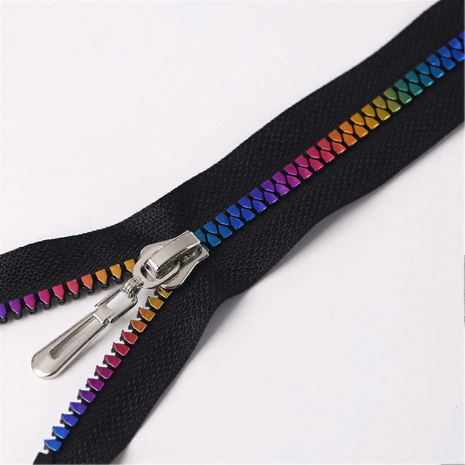 80cm Open End Resin Zipper with MultiColor Teeth for Jackets Coats Bags Sewing Projects