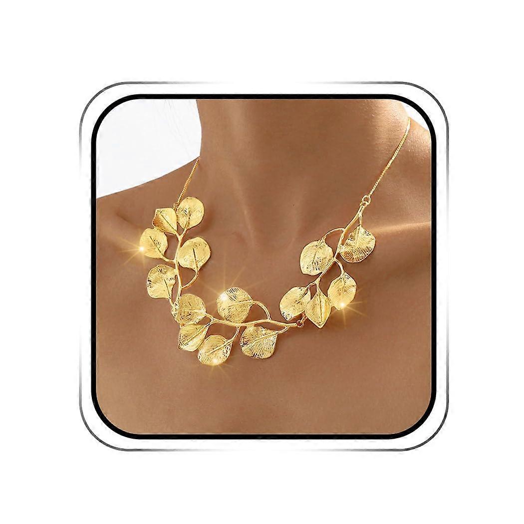 Gold Leaf Necklace for Women Boho Adjustable Leaf Pendant Elegant GiftReady Design