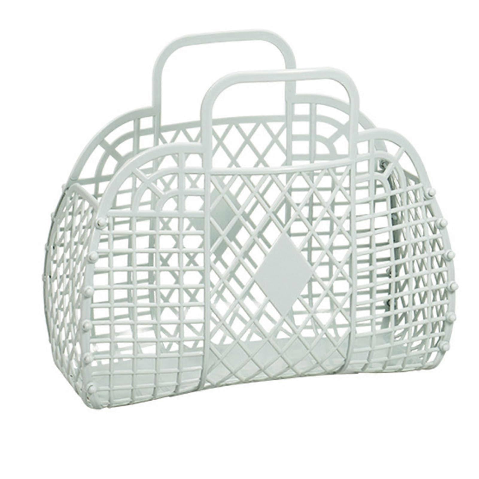 Foldable Breathable Plastic Laundry Basket with Handles for Clothes Toys and SpaceSaving Storage