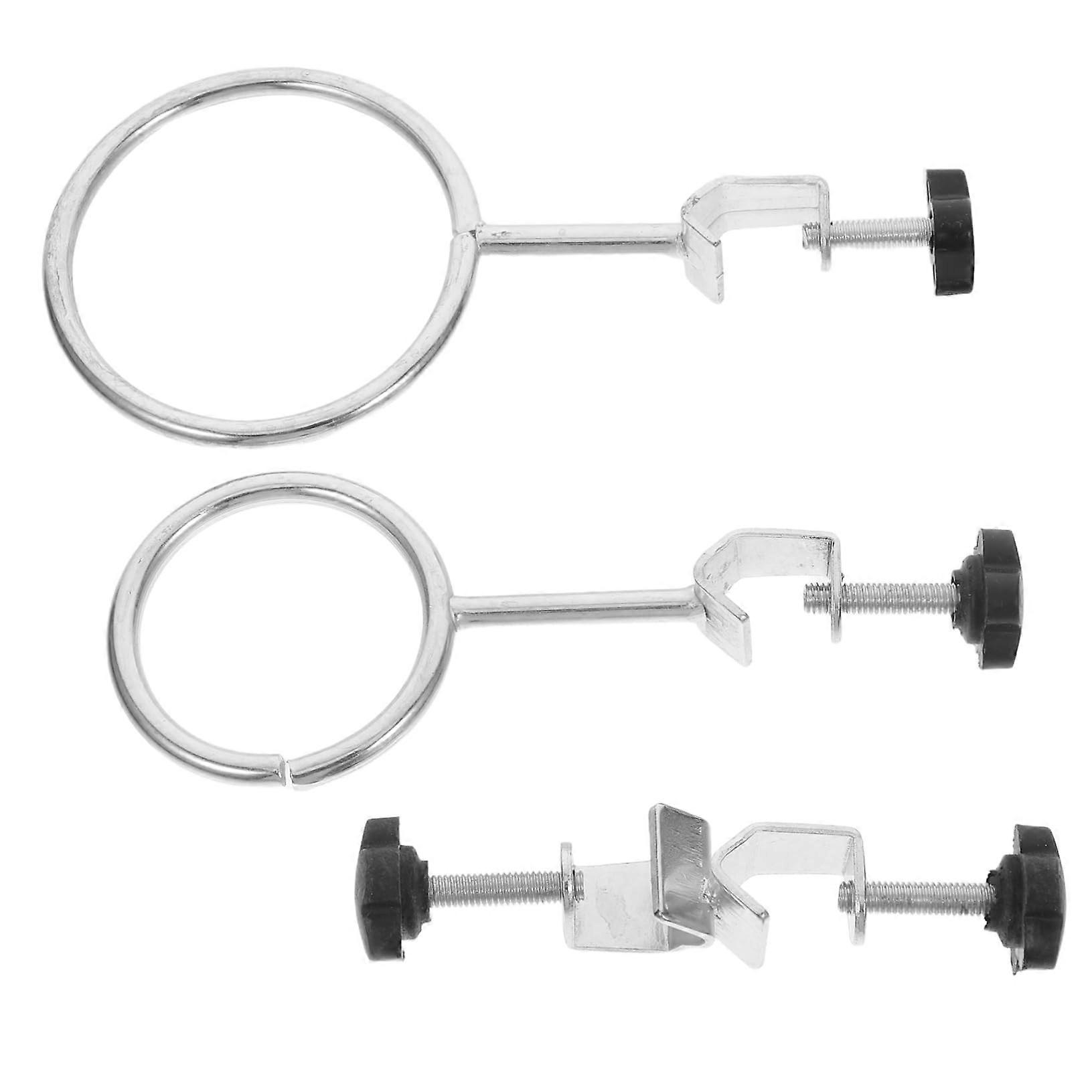 Laboratory Clamp Set with MultiSize Rings for Flask Beaker Support in Chemistry and Physics Labs