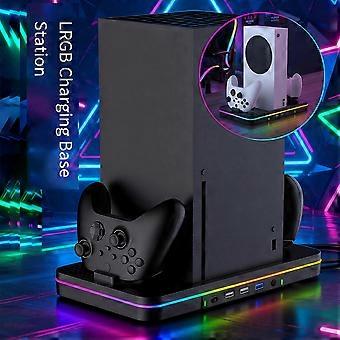 For XBOX Series X/S Cooling Fan Console Charging Dock Fast Charging RGB Multi-Function Storage Charger