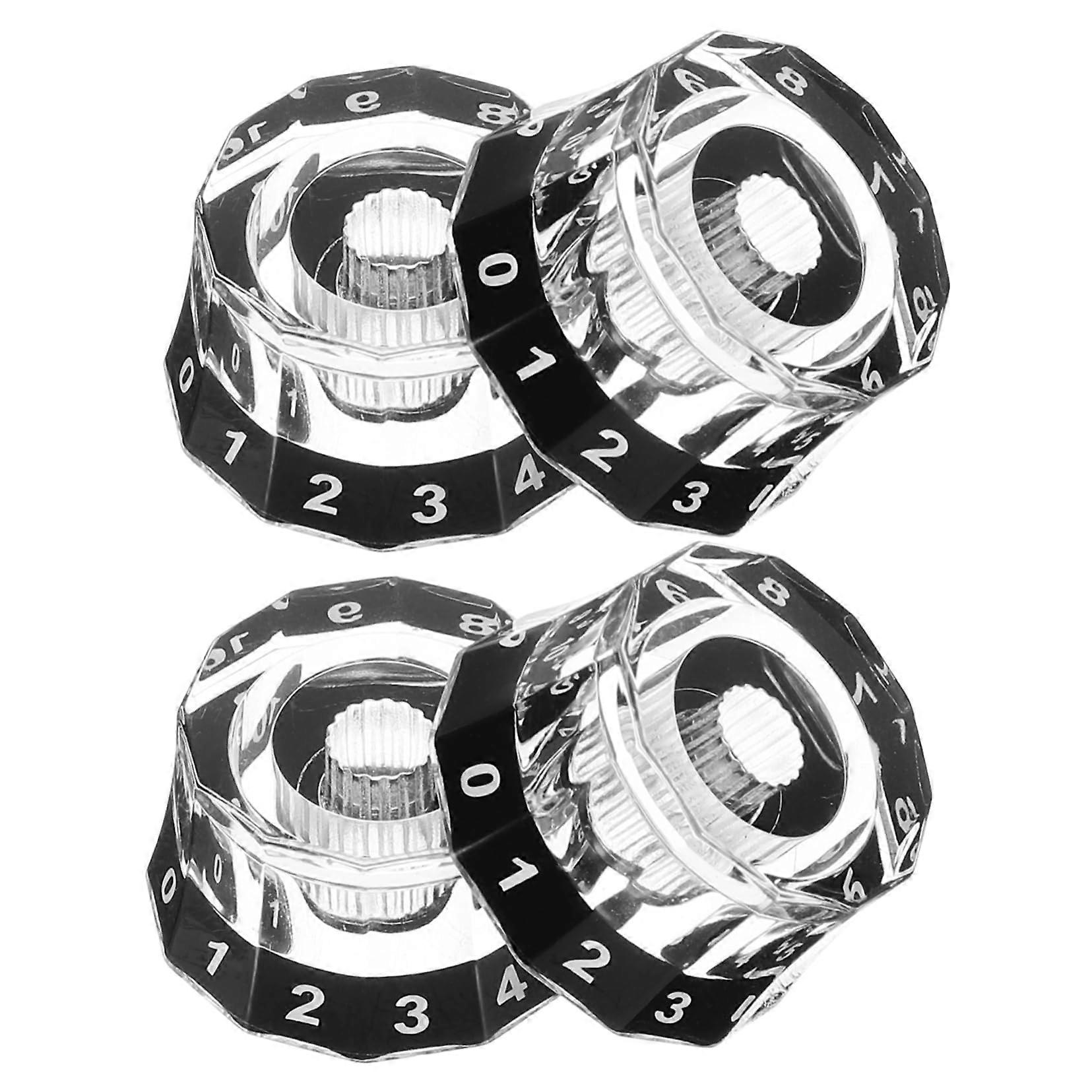 4pcs Electric Guitar Volume Knobs Bass Control Replacement Durable Acrylic Easy Install