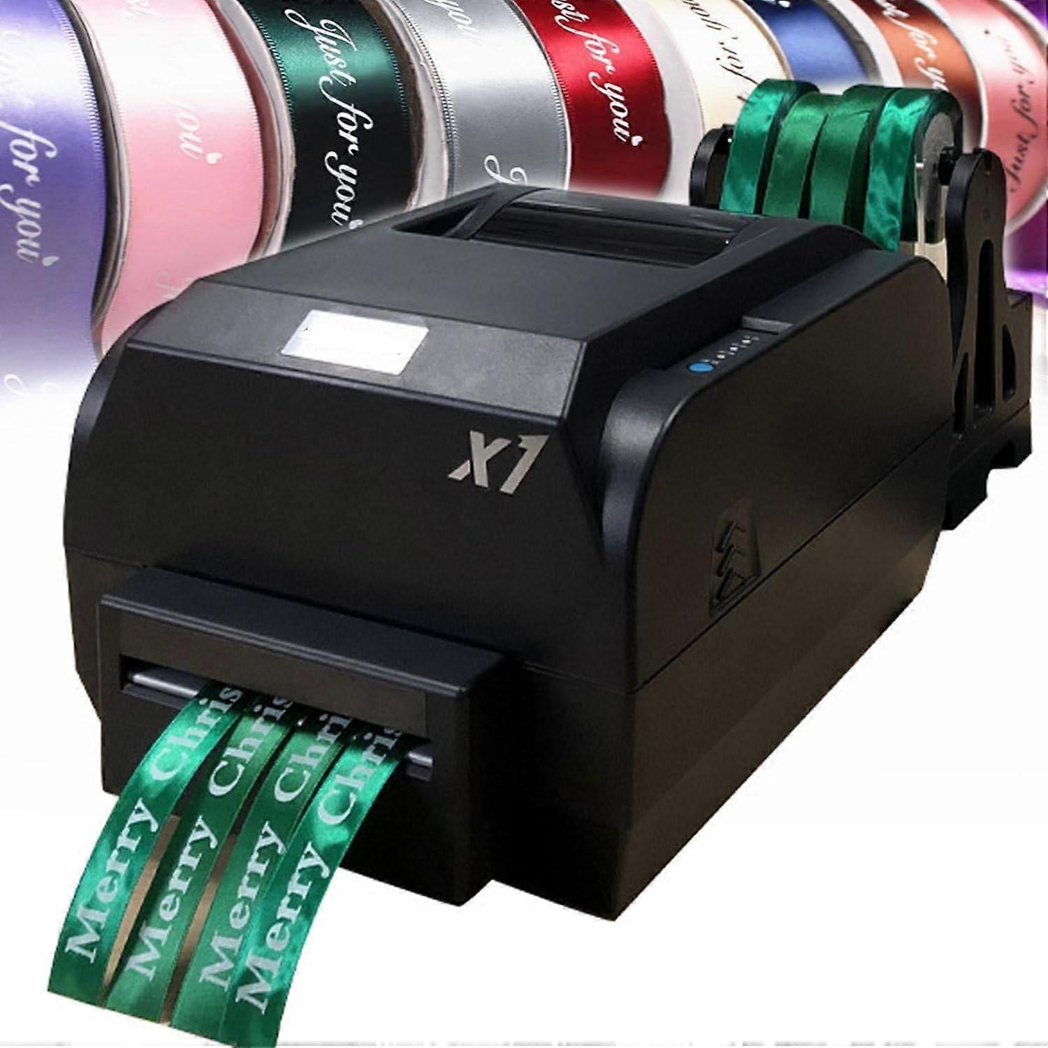 Ribbon Printer with Speed Custom  Printing, 4 Rows Satin Ribbon for Gift Packaging