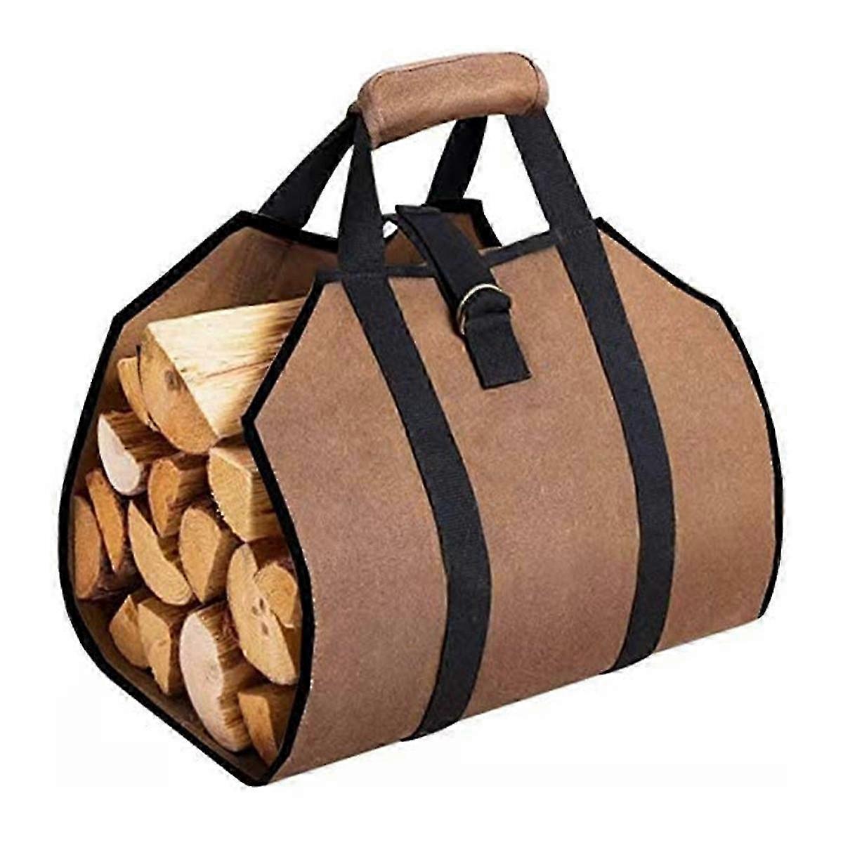 Outdoor firewood storage bag-brown