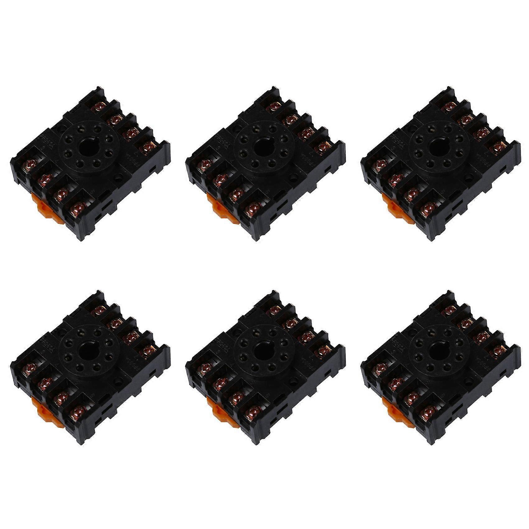 6X 8 Round Pin 8-Pin PF083A Relay Base Socket