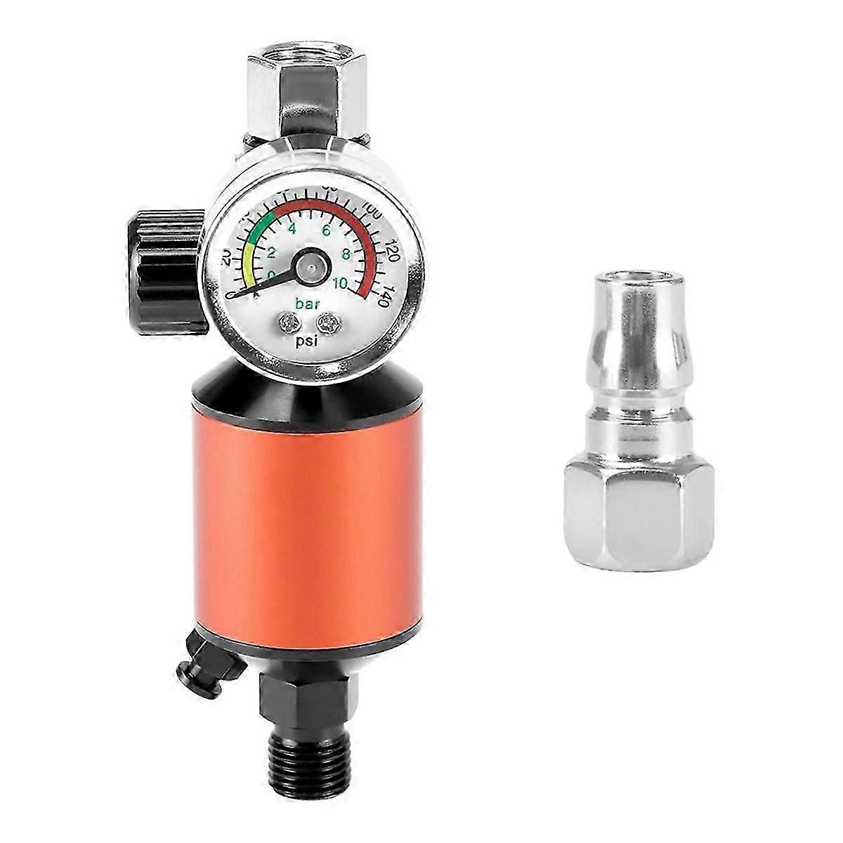 Air Compressor Regulator & Water Separator with 140 PSI Gauge - 1 -Filter, 1/4inch NPT, Push Button