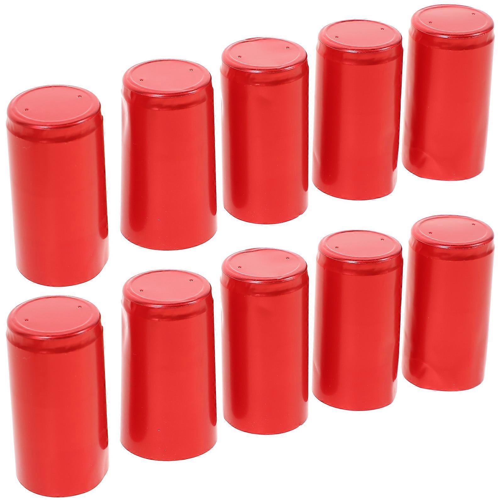 Red Heat Shrink Sealing Caps for Storage 10Pcs