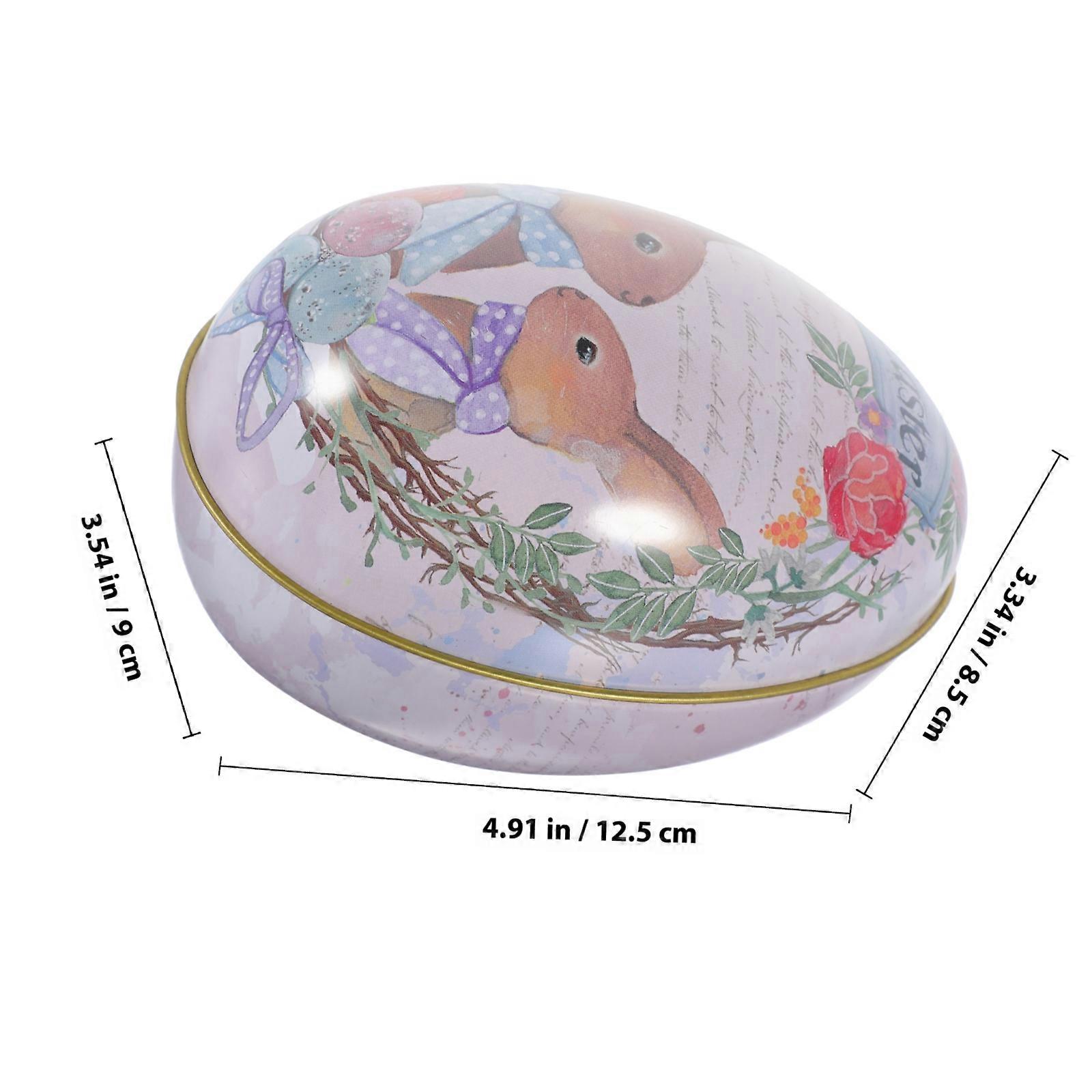 Easter Egg Shape Tinplate Candy Box for Storage Festive Gift Box