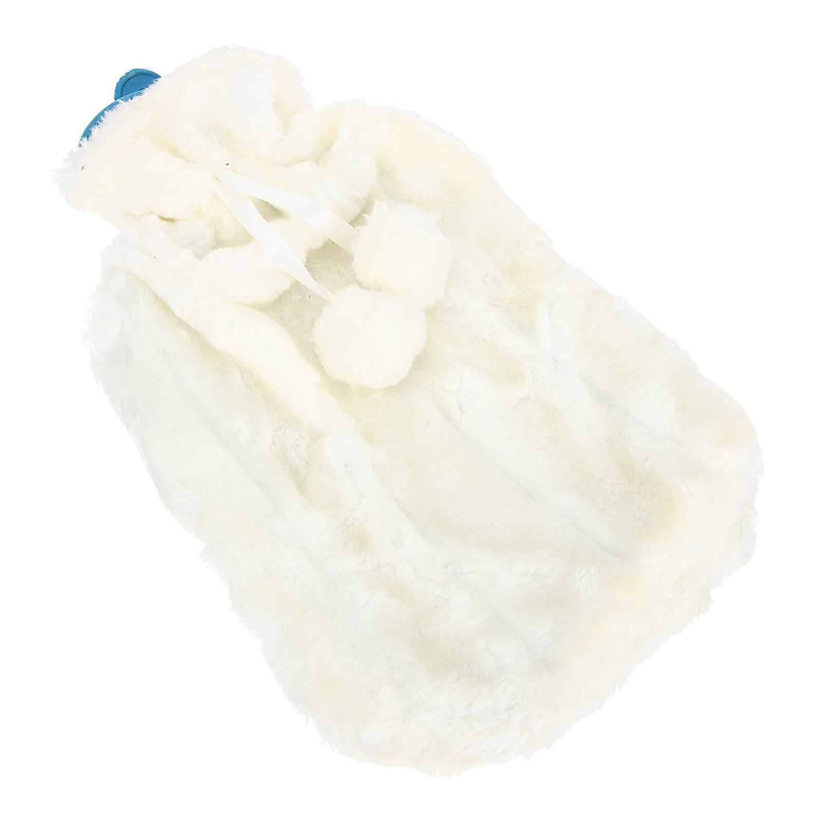 White Hot Water Bag Hand Warmer with Plush Coverage