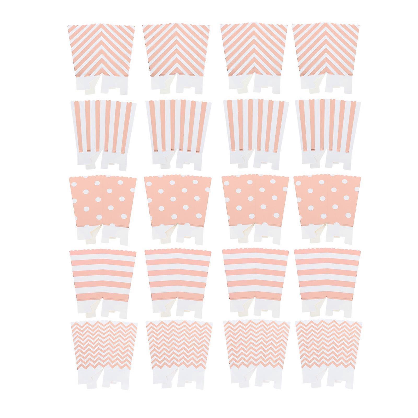 Paper Popcorn Boxes Snack Container for Party 60Pcs Multi Color Design