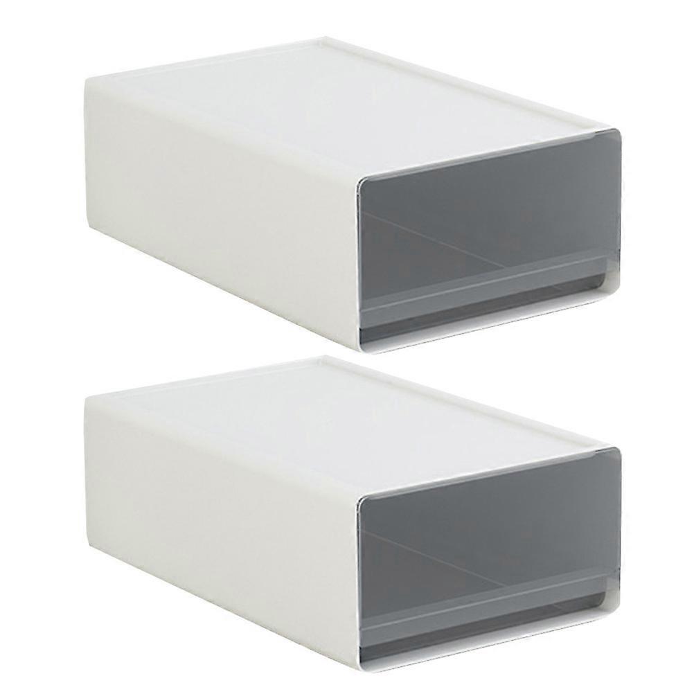 Desktop Storage Drawer for Storage 2Pcs White Table Files Organizer