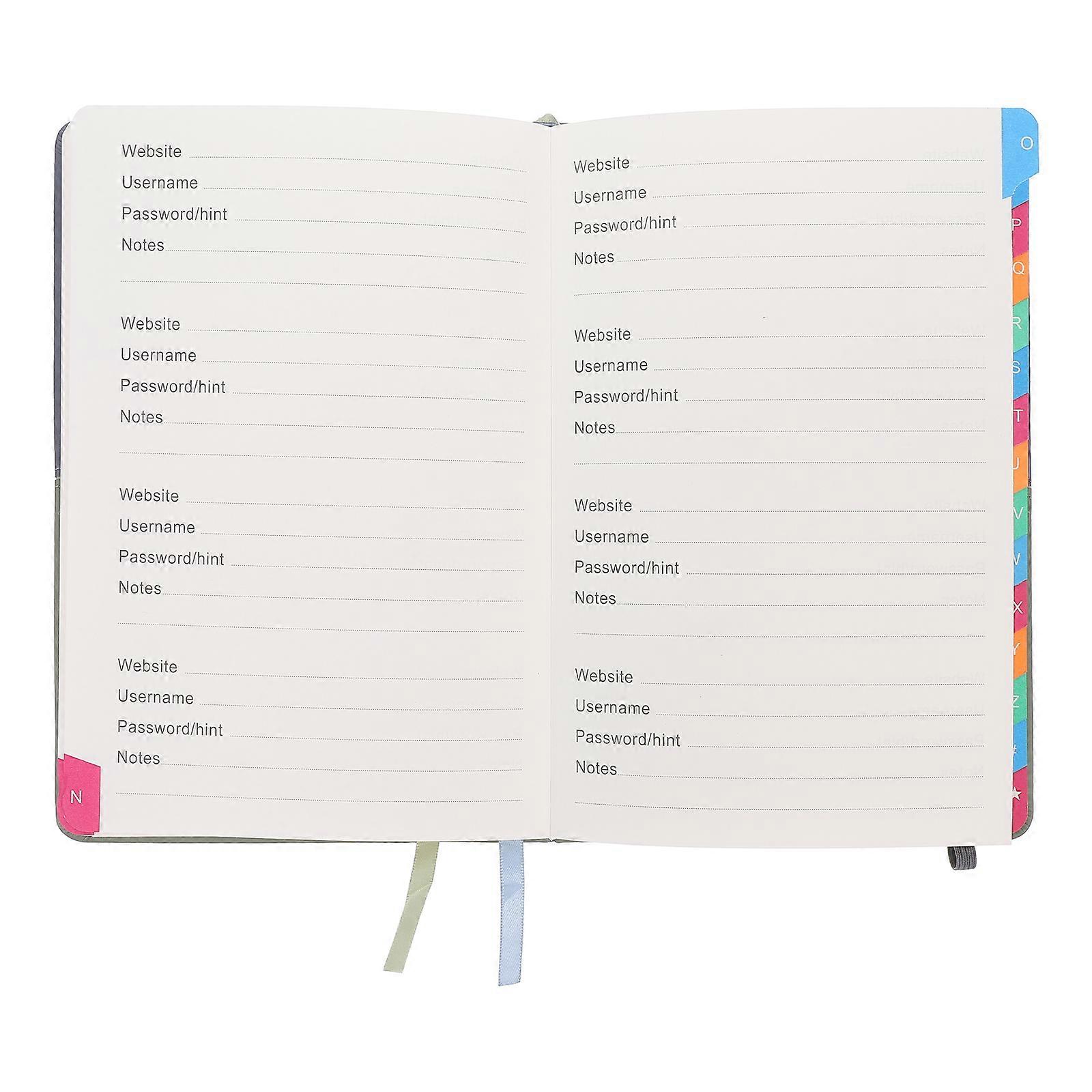 Portable Password Notepad for Website Recording with Tabs 3Pcs