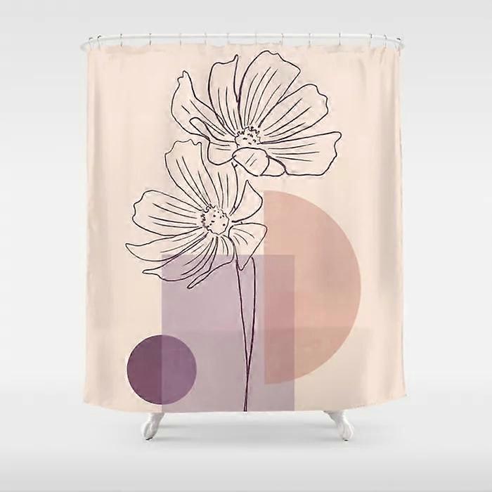Rideau de douche imperméable avec crochets, style 1413