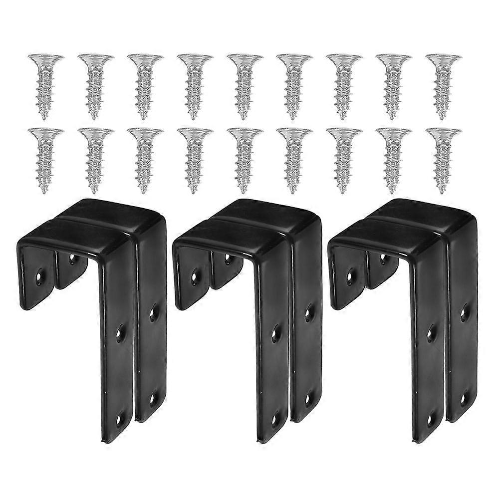 6 Pcs Stepladder Bunk Bed Hook Bracket Rubber Coated Hook Bracket Screw Iron