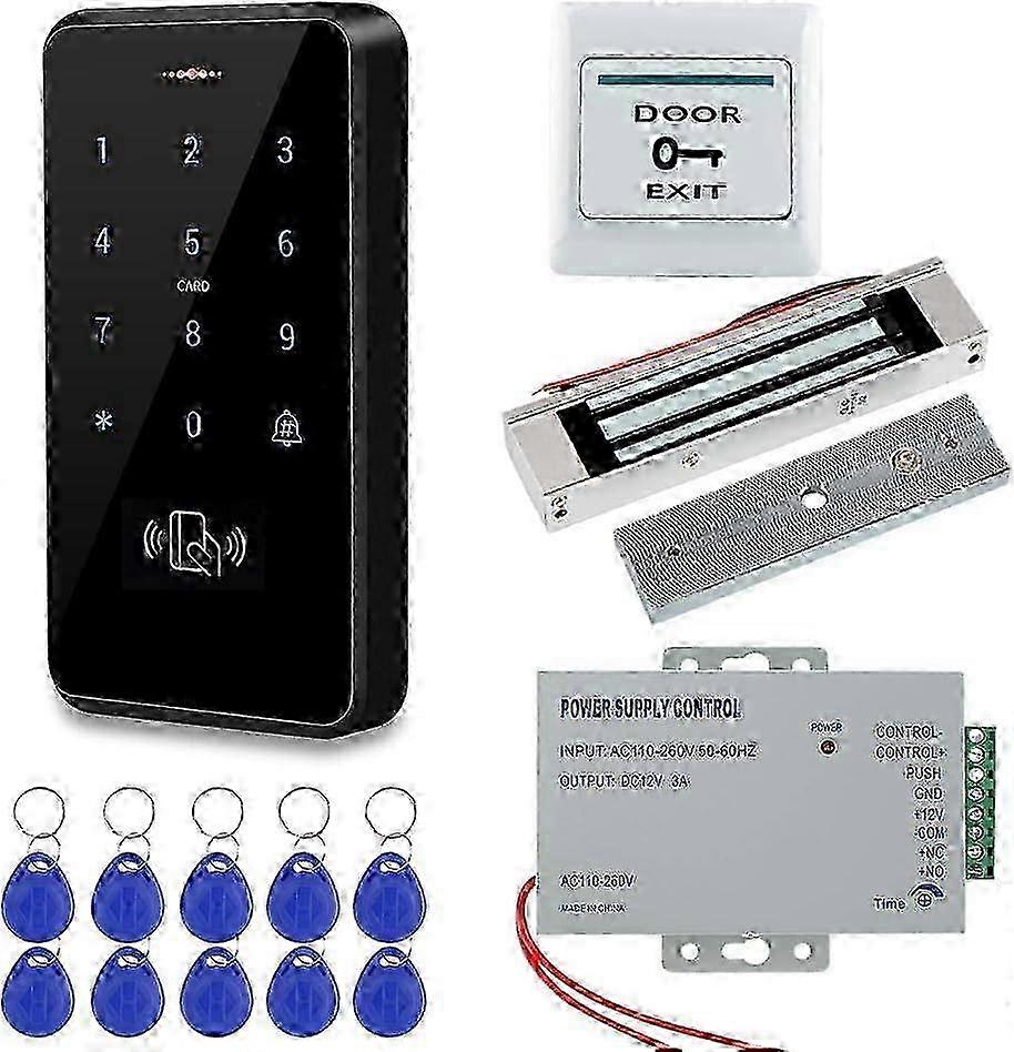 Waterproof RFID Keypad Door Access Control with 350lbs Magnetic Lock Kit