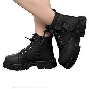 Peuterlaarzen, meisjes enkellaarzen, waterdichte, warme, korte laarzen, duurzame, modieuze winterschoenen voor kinderen, dagelijks gebruik, meisjeslaarzen, Z03 Zwart, 5-5,5 jaar