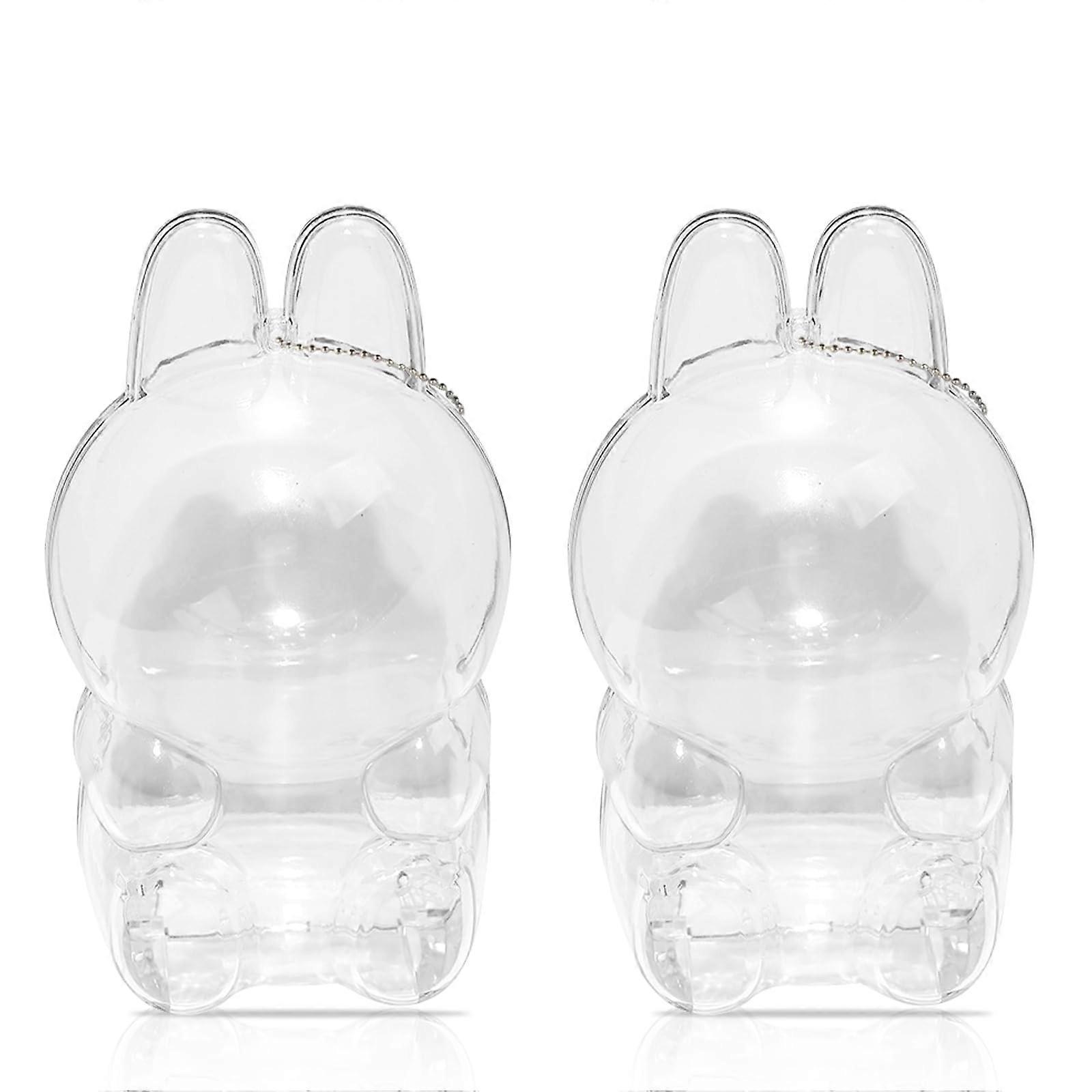 2 Pack Doll Display Case 6.1in with Strap, Clear AntiDust Action Figure Protective Box