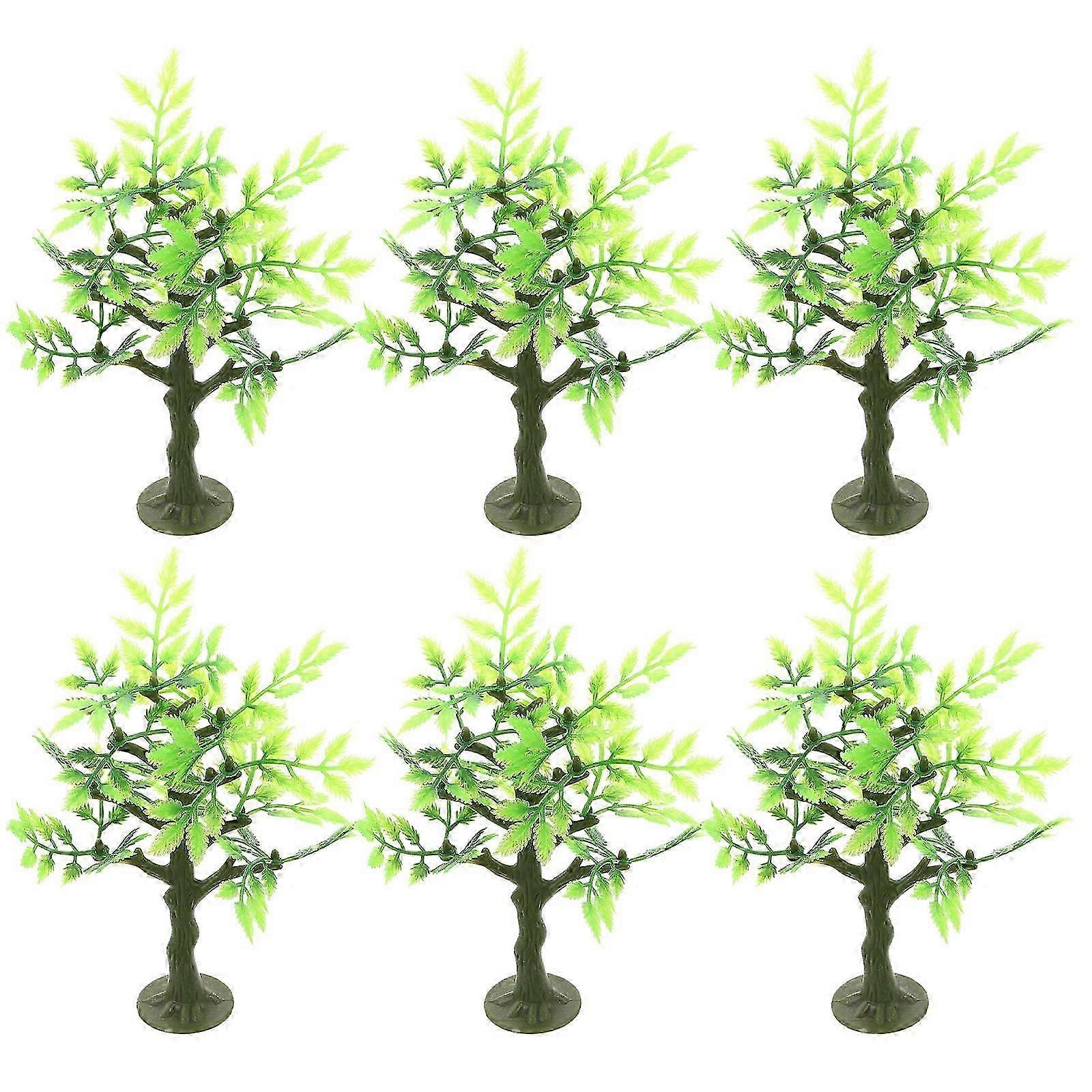 Plastic Miniature Model Trees Tree Shape Micro Landscape Hobbyists 6Set