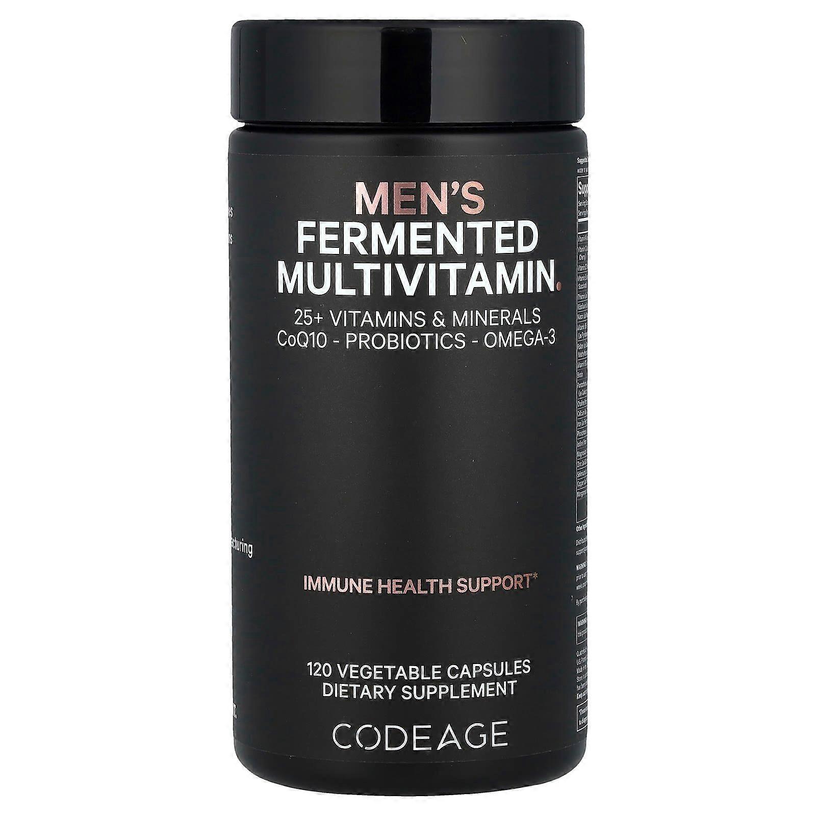 Codeage, Fermented, Men's Multivitamin, 25+ Vitamins, Minerals, 120 Capsules