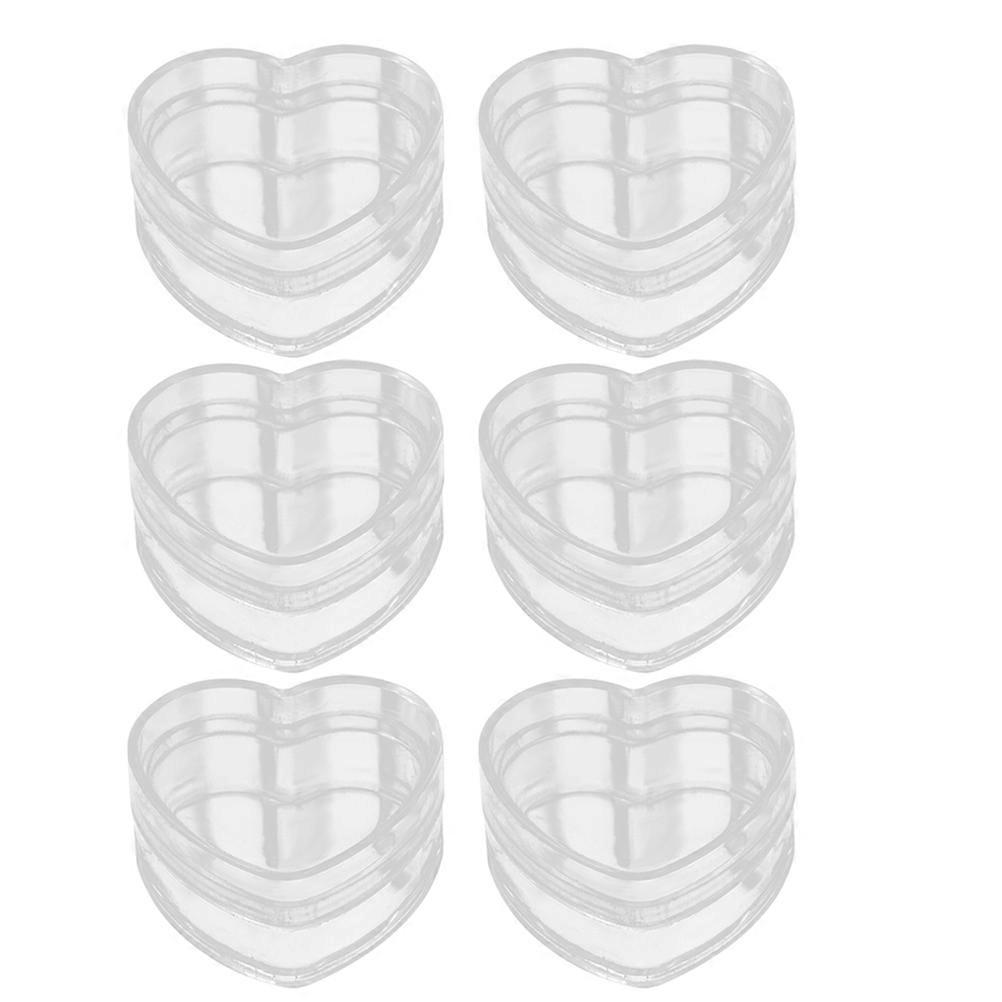6pcs Heart Shape Boxes Transparent Heart Boxes heart Shape Storage Boxes Clear Storage Boxes