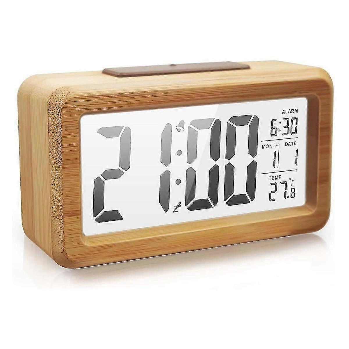 Digital Alarm Clock with Large Display and Wood Design, Sensor Module