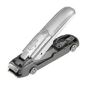 Cortador de unhas multifuncional SHVY com coletor de respingos, para unhas das mãos e dos pés, em aço inoxidável, com lâmina curva.