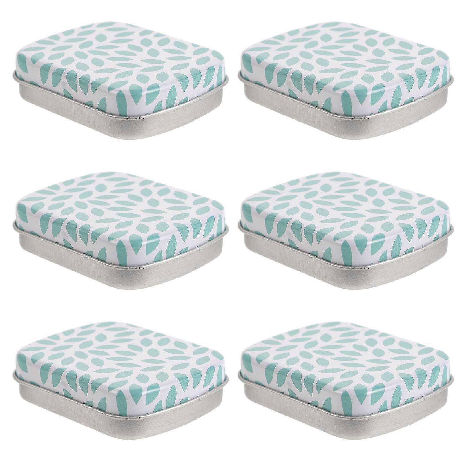 Rectangular Iron Box Small Storage Box for Storage 6Pcs Metal Tin Container