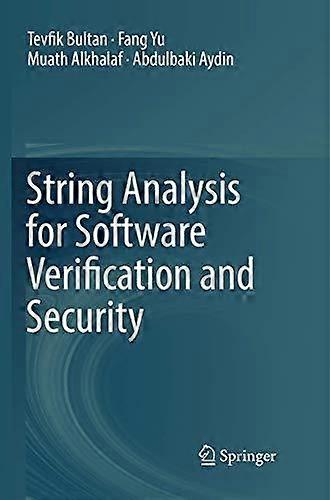 String Analysis For Software Verification And Security - Tevfik Bultan - Paperback - en Book