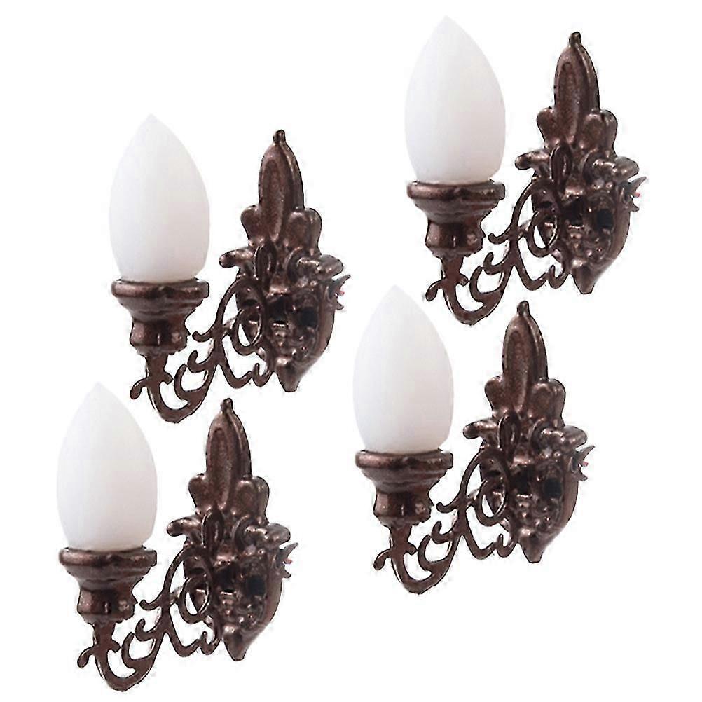 Simulated Mini Luminous Wall Lamp for Decorative DIY 4Pcs Set