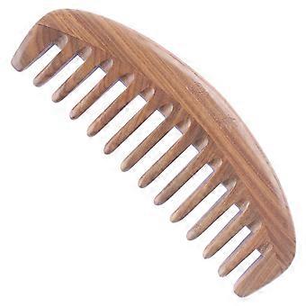 Pente de cabelo de dente largo - Pente de madeira desembaraçante natural para cabelos cacheados - Sem pente de sândalo estático para mulheres e homens