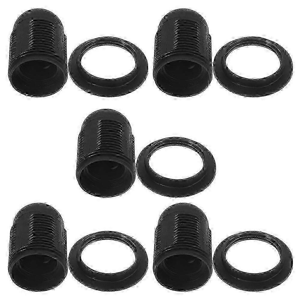 2026 Suitable Lamp Bulb Socket E26 Screw Holder for Lamp Use 10Pcs Black Threaded Base