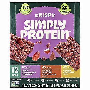 Simply Protein, rapeita välipalapatukoita, monipuolisuus, 12 patukkaa, 40 g/kpl