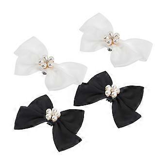 2 Pairs Shoe Buckles Wedding Shoe Decorations Elegant Bowknot Shoe Clips Shoe Embellishments