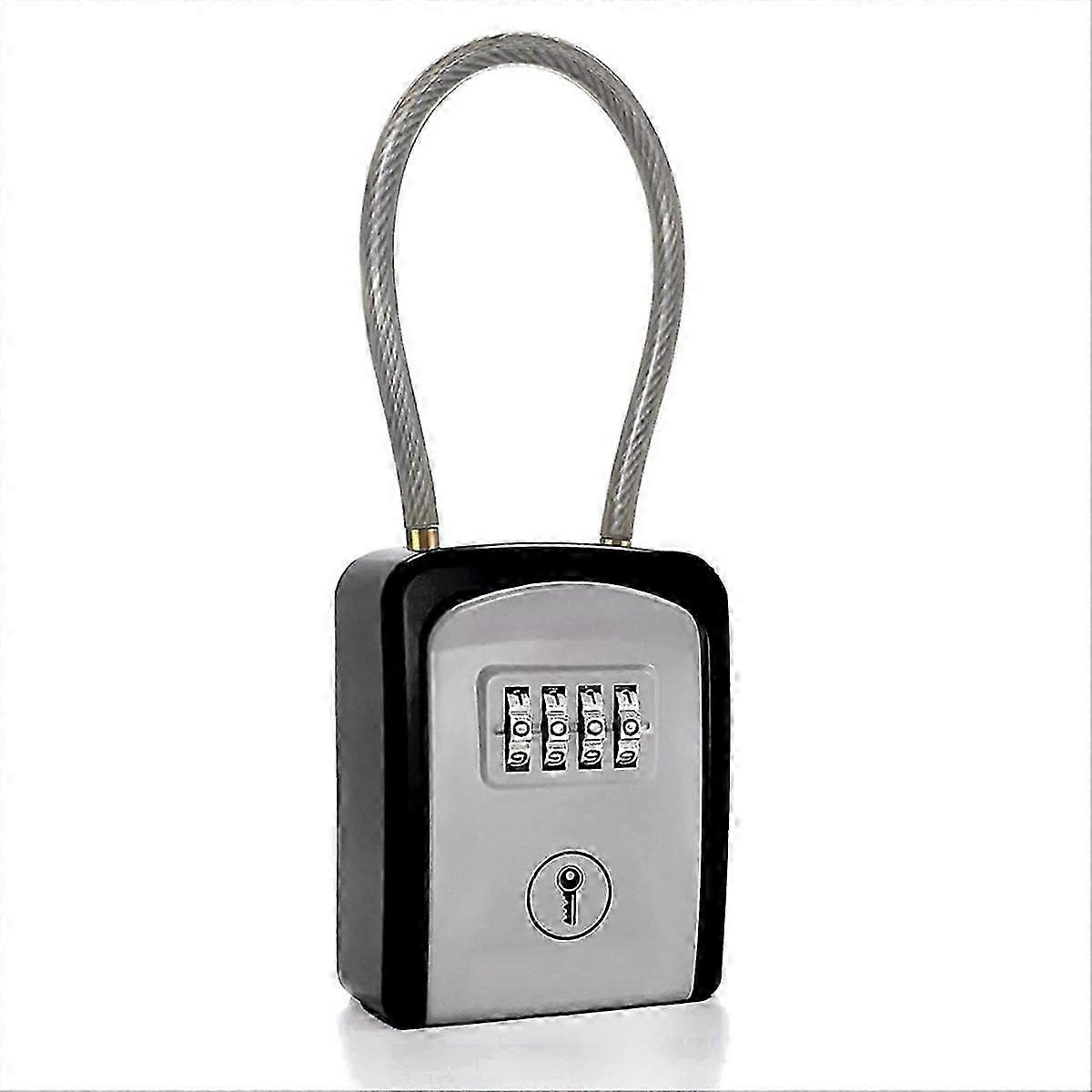 Key Lock Box Portable with Removable Cable Shackle