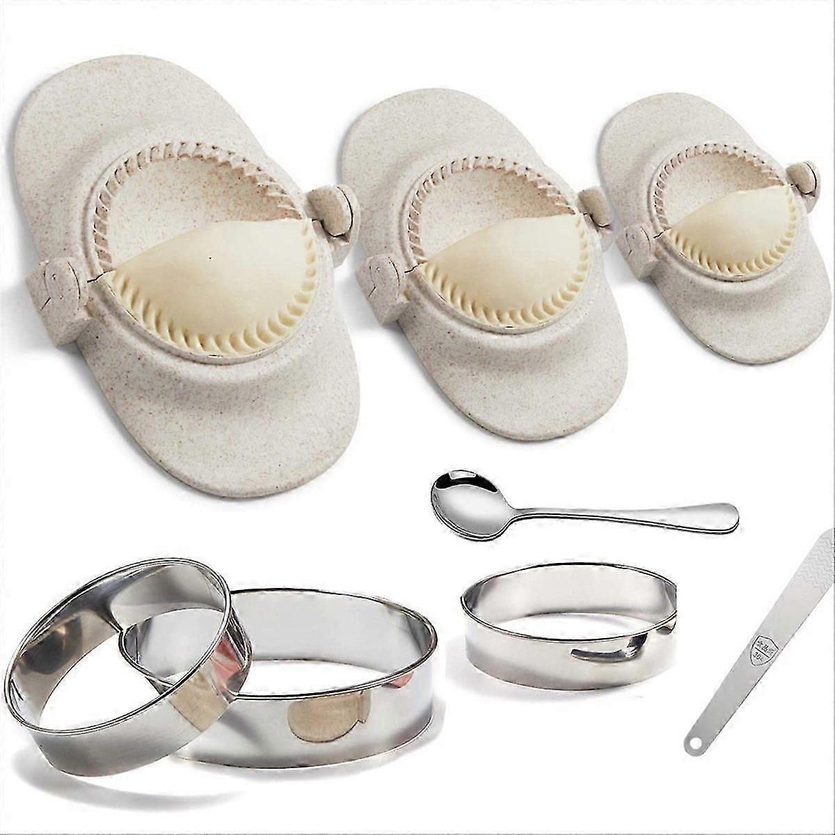 Empanada Maker Press, 6 Inch Extra Large Dumpling Maker Set with Dough Cutter, Dumpling Mold Set for