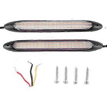 2 Pack Universal Led Daytime Running Light Turn Signal White Yellow 15.5 Size 23.5