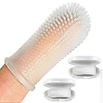 Hundfingerborste tandborste kit (2-pack) Ergonomisk design, heltäckande borst för enkel tandrengöring, tandvård för valpar, katter och små husdjur