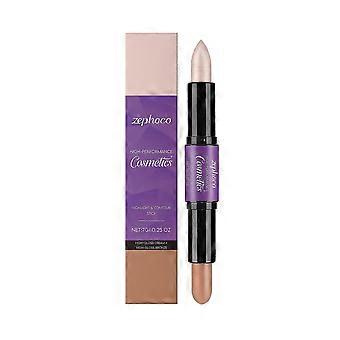 2-in-1 Cream Highlighter & Contour Stick - Natural Light Bronze for Flawless Face Sculpting, Easy Blend, Dual-Ended Makeup Tool for All Skin Tones