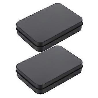Game Cards Storage Box for Aesthetic 2Pcs Black Iron Metal Organizer